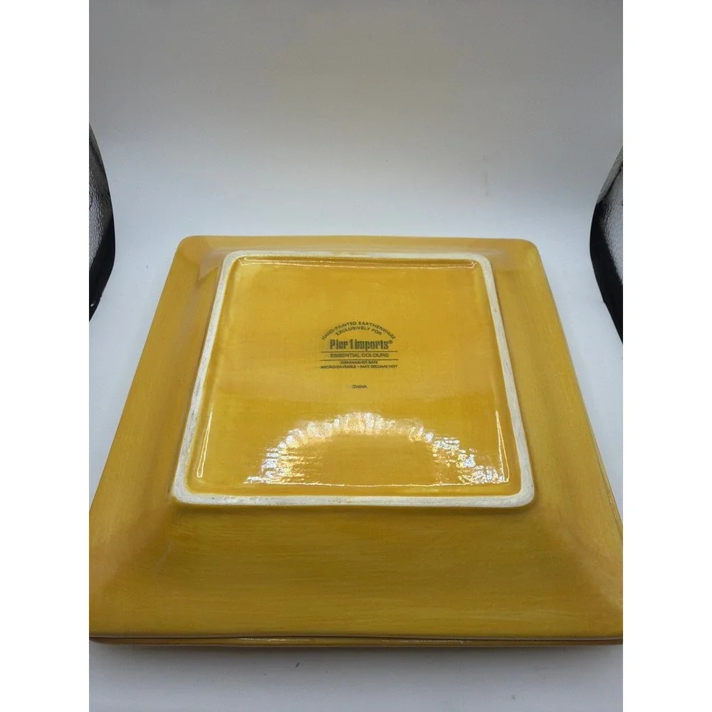 2 Pier 1 Essential Colours Yellow Square Salad Plates 8